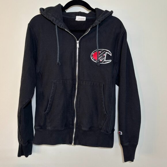 Vintage Champion Reverse Weave Full-Zip Hoodie, Black, Size Small - Picture 1 of 16